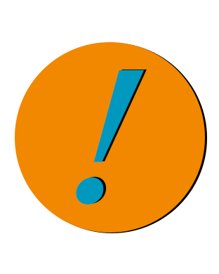 Ein Ausrufezeichen in einem orangen Kreis als Hinweis auf aktuelle Veranstaltungen